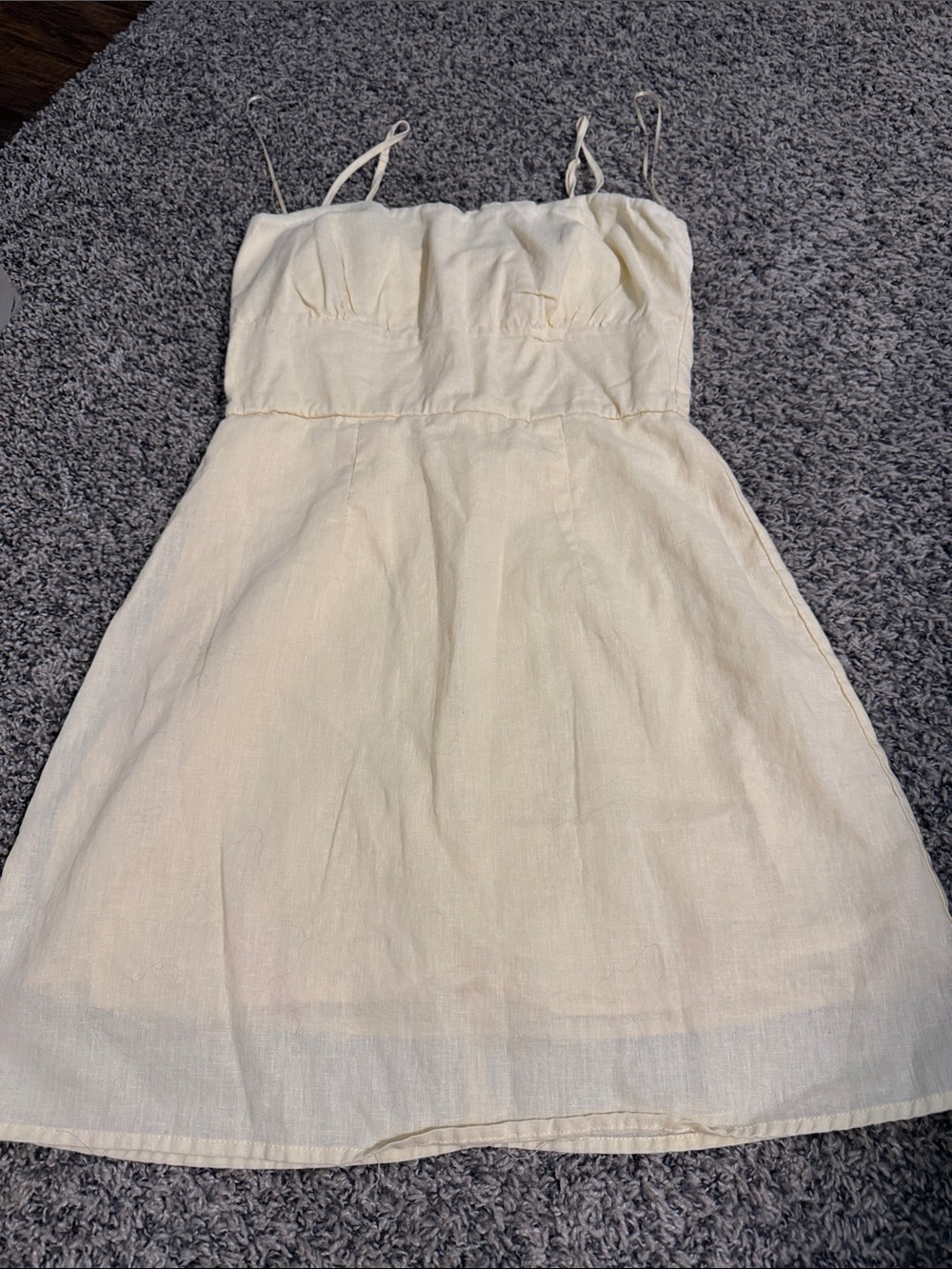 Mi Amore Cream Spaghetti Strap Sundress